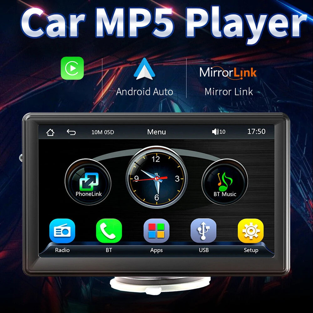 7inch Portable Car Stereo Wireless Apple Carplay Auto Touch Screen BT Radio+CAM