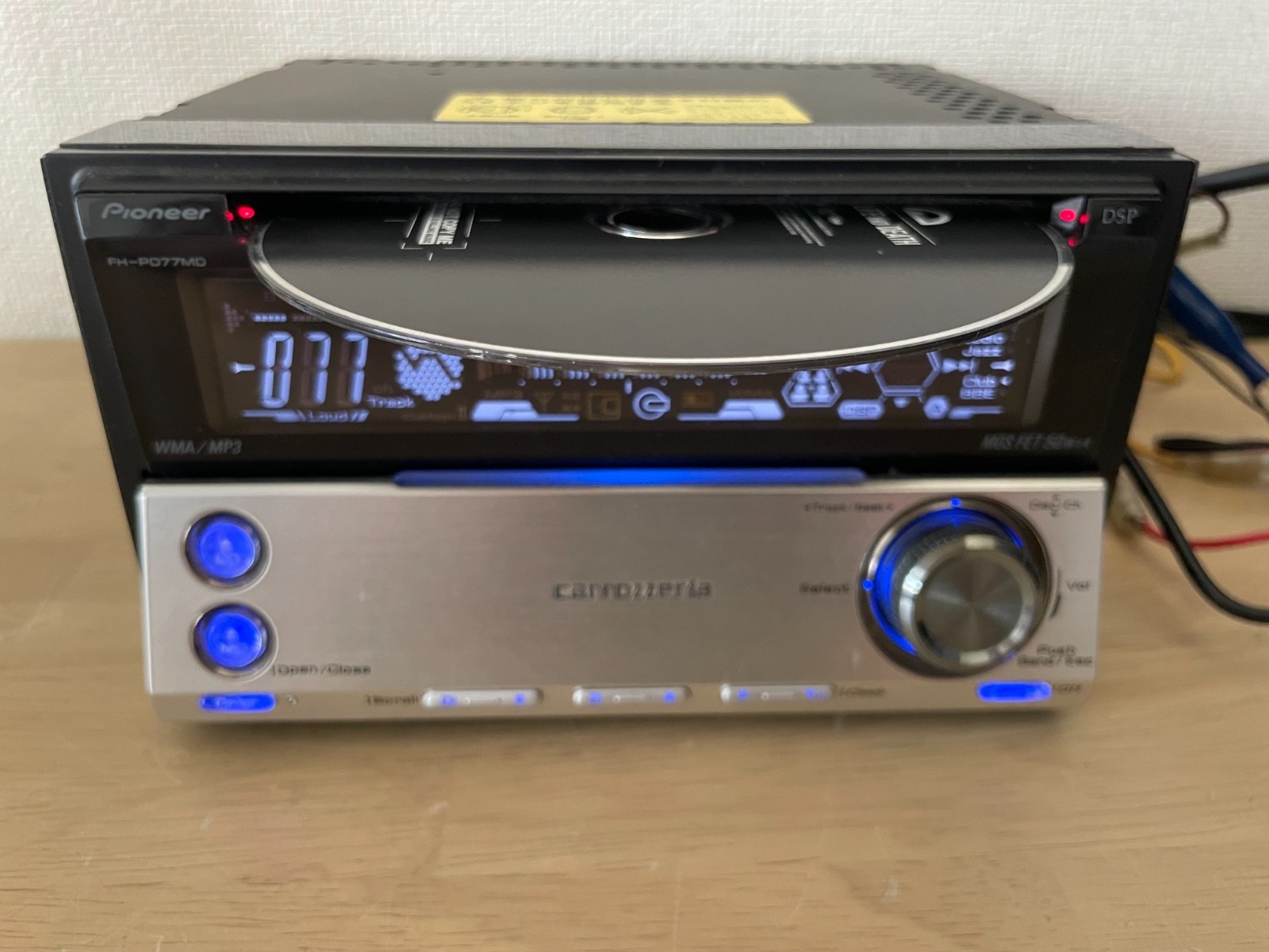 Pioneer Carrozzeria FH-P077MD 2DIN CD MD Bluetooth Player Operation Confirmed
