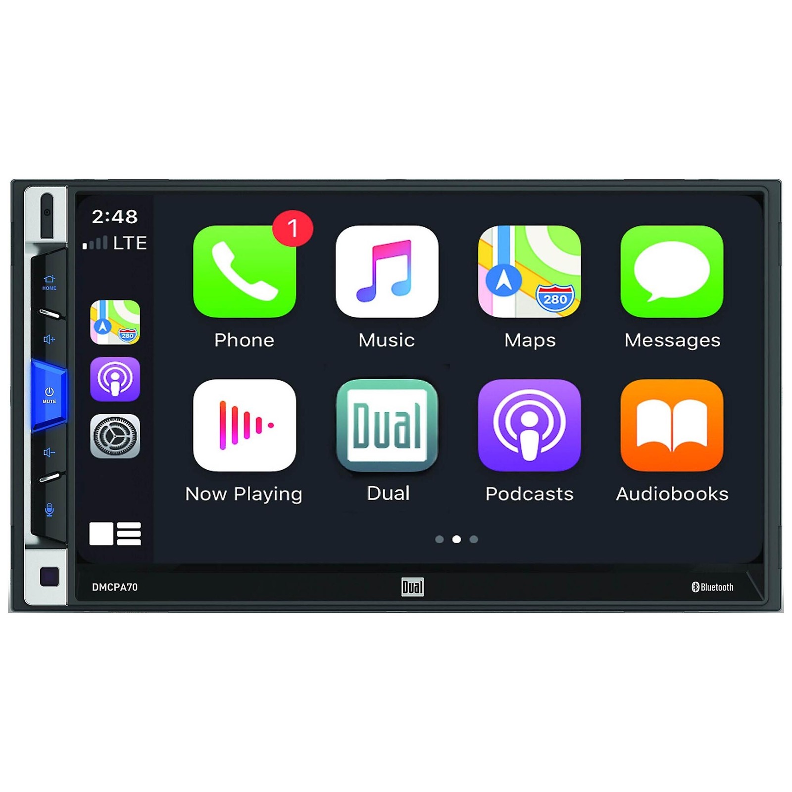 Dual RESTORED DMCPA70 7″ AV Media Receiver with Apple CarPlay and Android Aut…