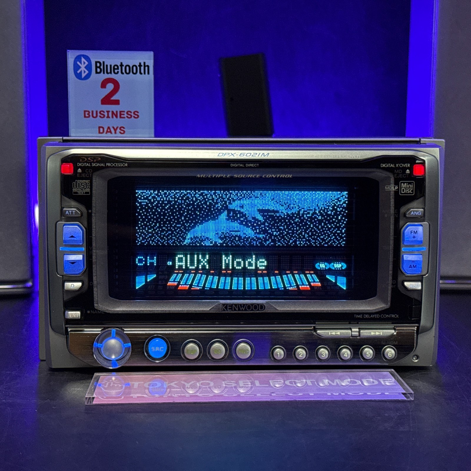 Kenwood DPX-6021M 2DIN Car Audio CD MD Player Added Bluetooth Dolphin Display