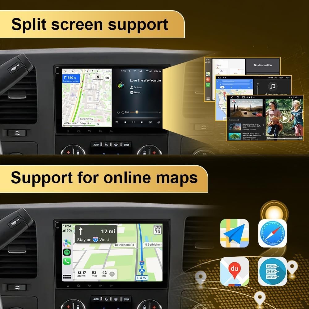 Chevy Silverado 2007-2013 Android 13 Car Stereo 2+64G Carplay w 8″ Touch Screen