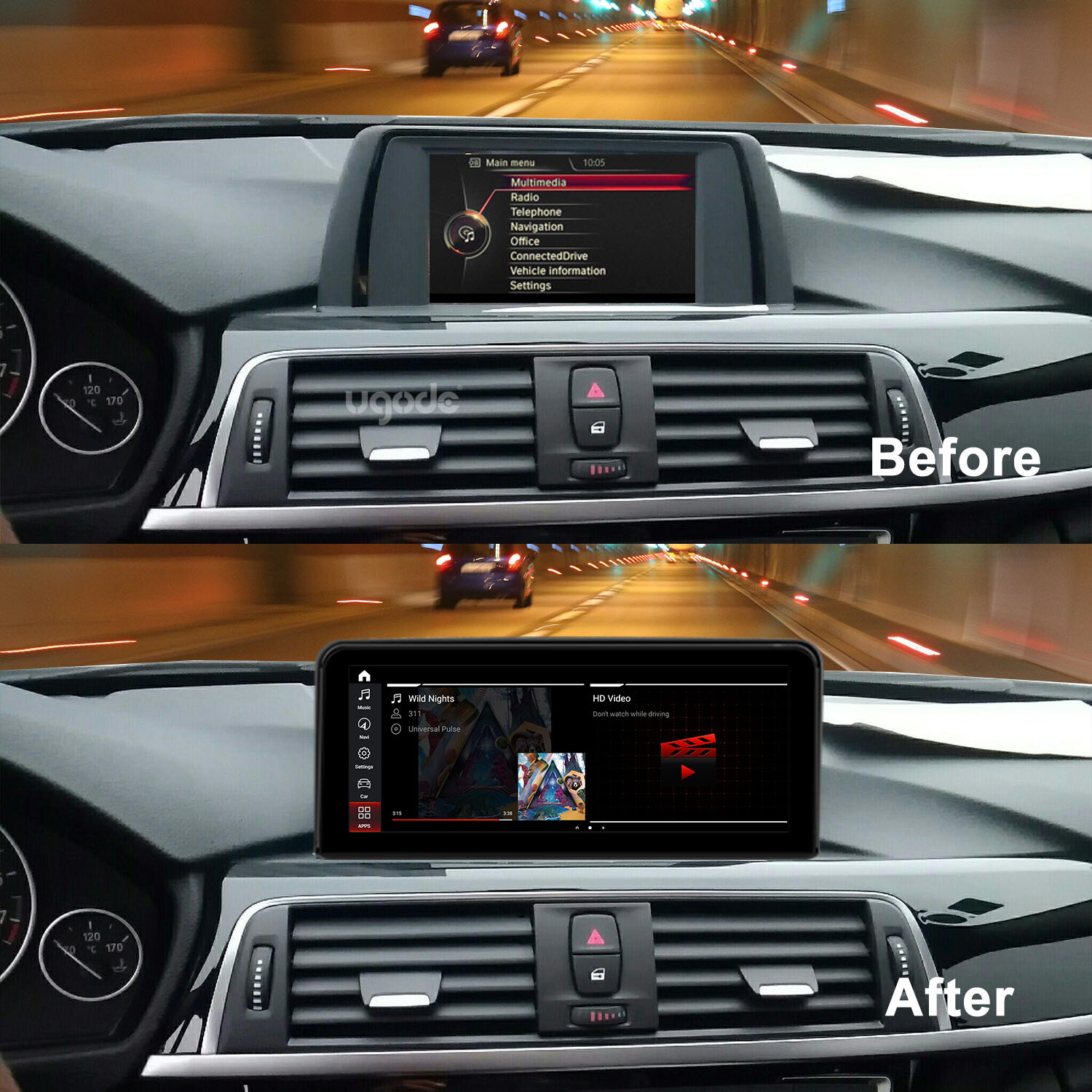 Ugode 10.25inch Android Screen CarPlay GPS BMW 3/4 Series F30 F31 2012-2017 NBT