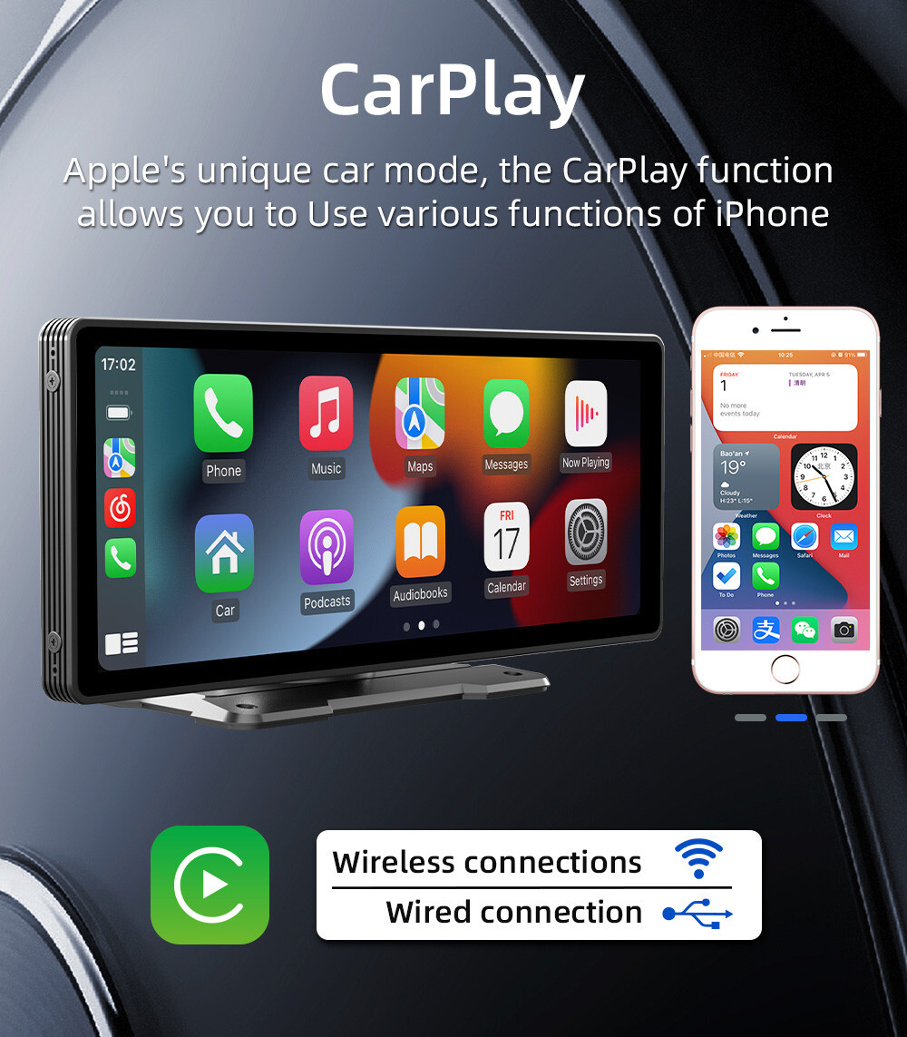 Touch Screen For Apple Carplay 9.3in Car Stereo Radio MP5 Player FM Mirror Link
