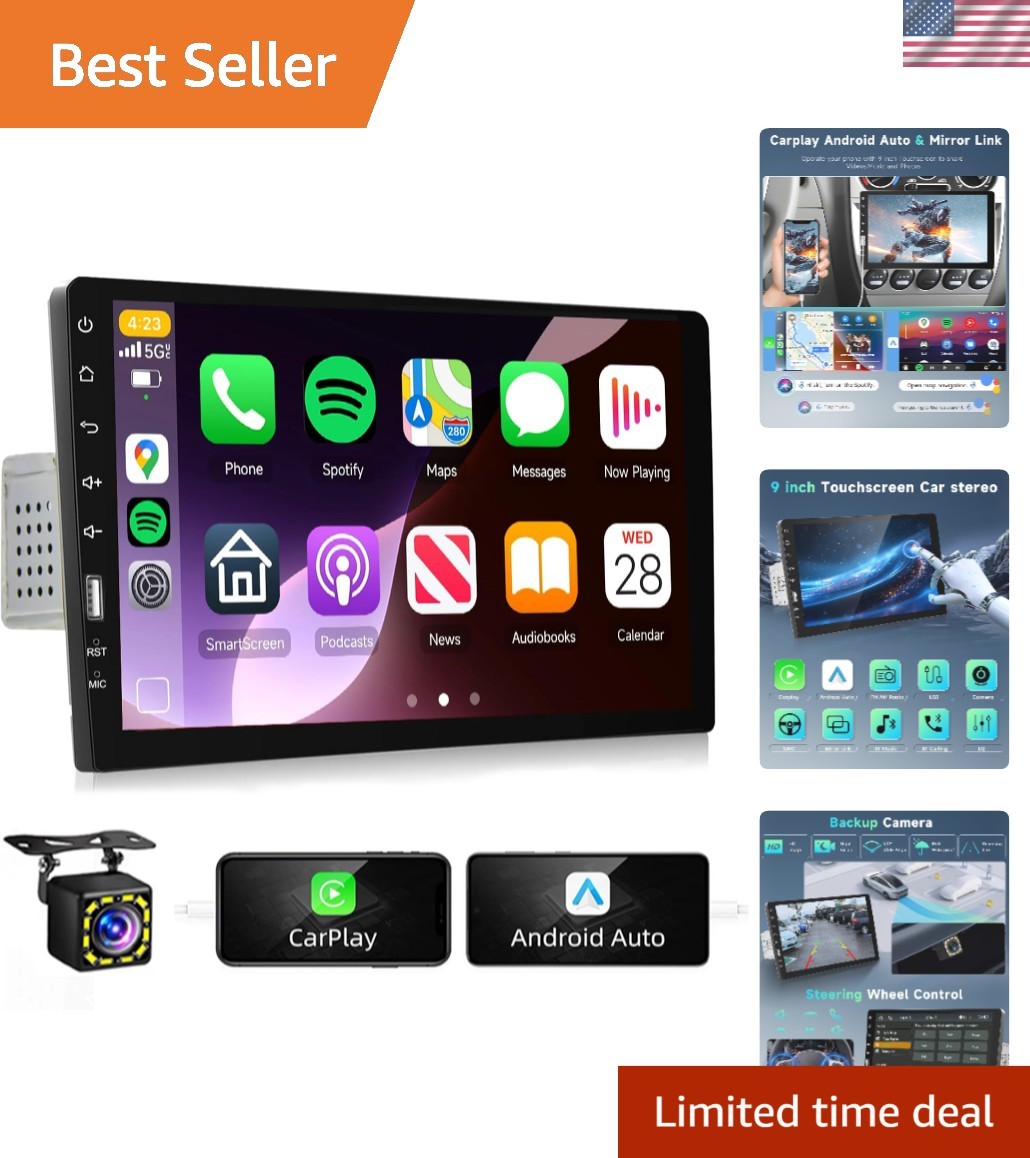 HD Touchscreen Car Audio Receiver with Bluetooth, FM Radio & Backup Camera Input