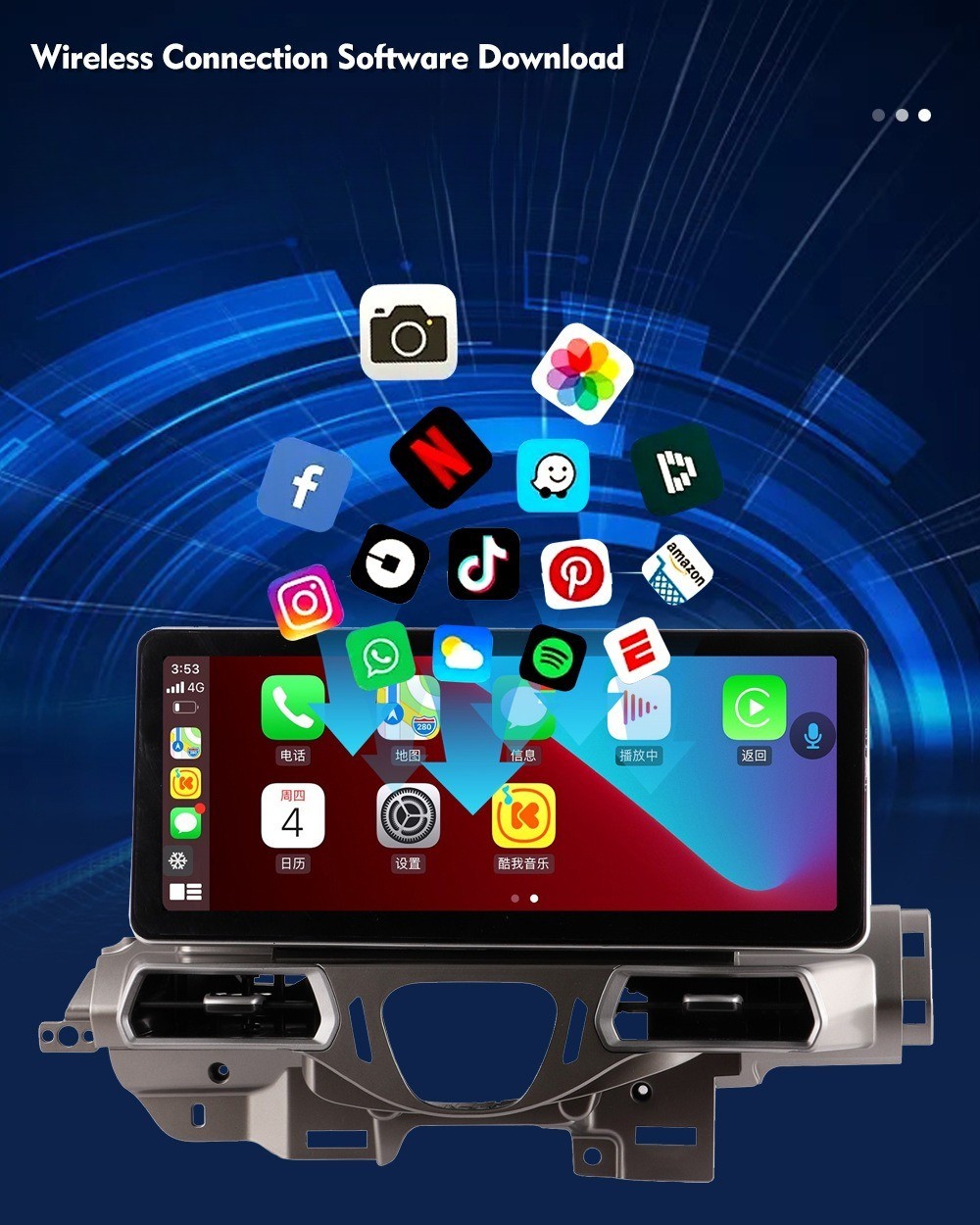 12.3″ Android Car Radio Stereo GPS Navi Carplay 64GB For Ferrari 458 2011-2016
