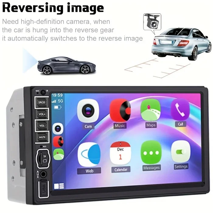 7″ HD Touch Screen Car Stereo-2DIN Fit Car Radio with Mirror Link,Backup Camera