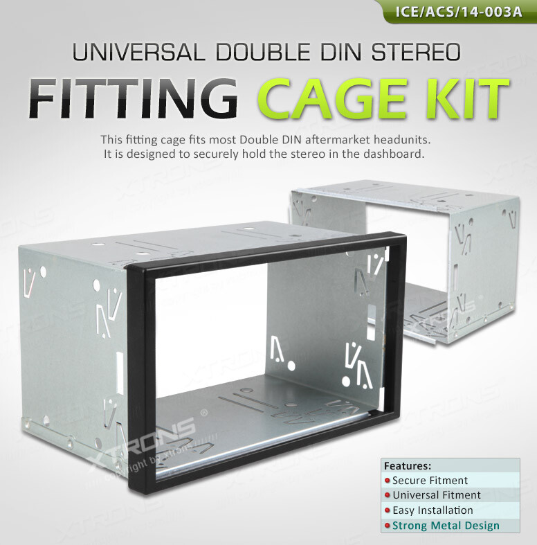 US Universal Replacement Double/2 DIN Radio Stereo Fitting Cage Kit Installation