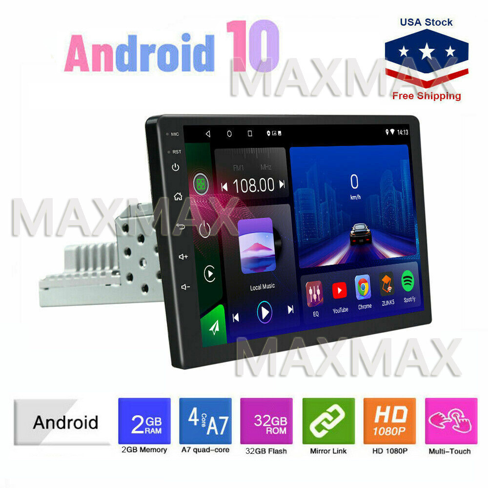 Single 1 Din Android 11 Car Radio Stereo GPS Navi WiFi Quad Core 10.1inch 2+32GB