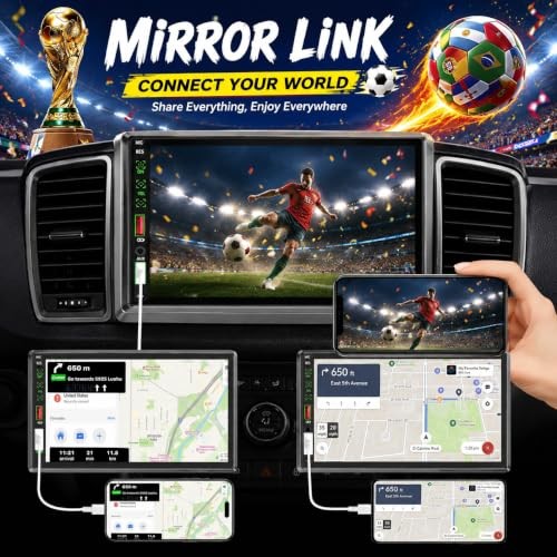 Single Din Car Stereo with iOS/Android Mirror Link 7 Inch Single Din 7050