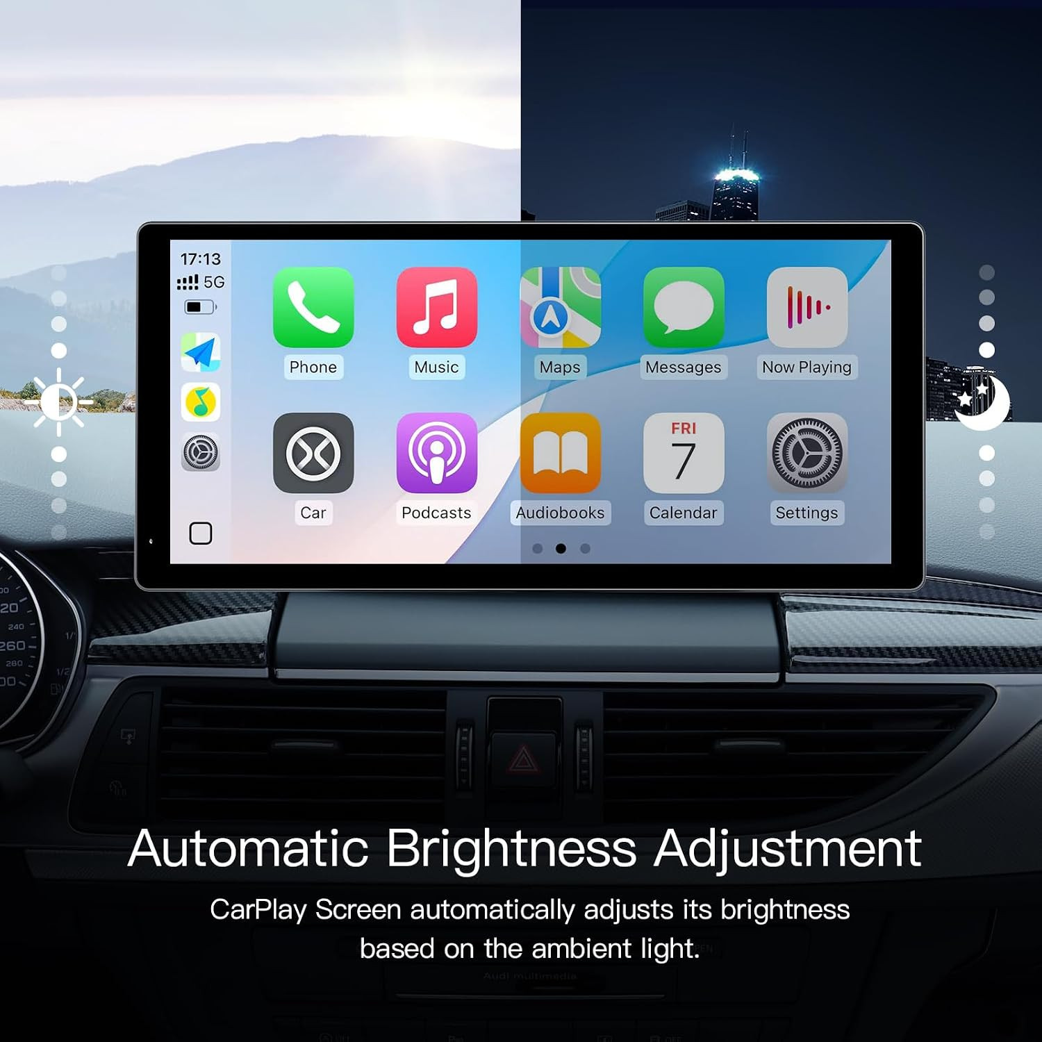 Wireless Carplay Screen for Car, 10.3” Portable Carplay & Android Auto Touchscr