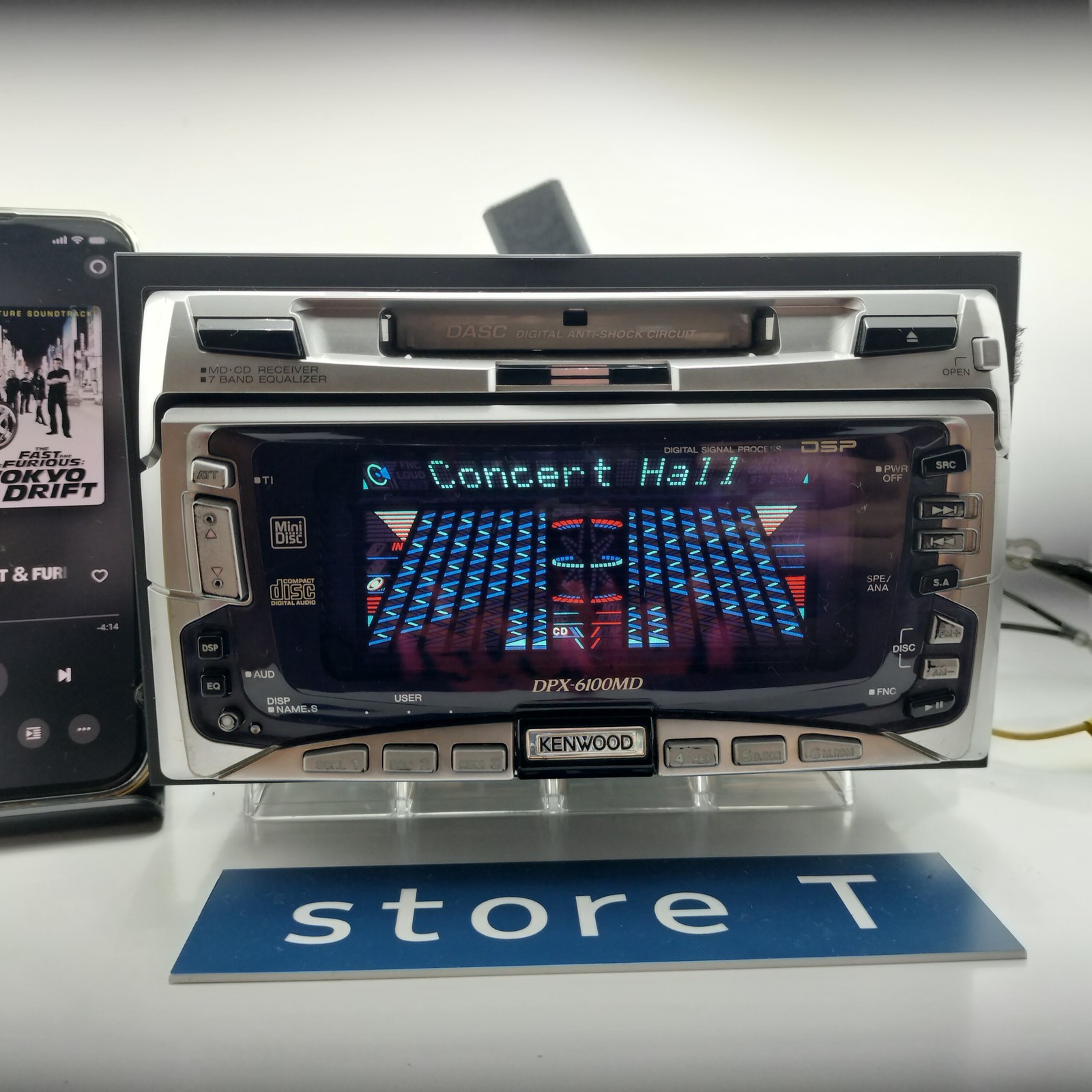KENWOOD DPX-6100MD 2DIN CD MD Bluetooth Player Tested Working Very Good