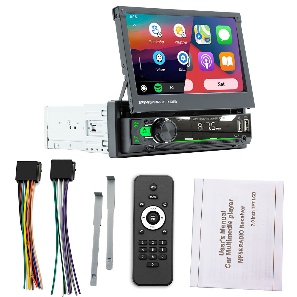 7″ Car Stereo Radio Head Unit MP5 Player USB 1 DIN FM Bluetooth GPS Touch Screen