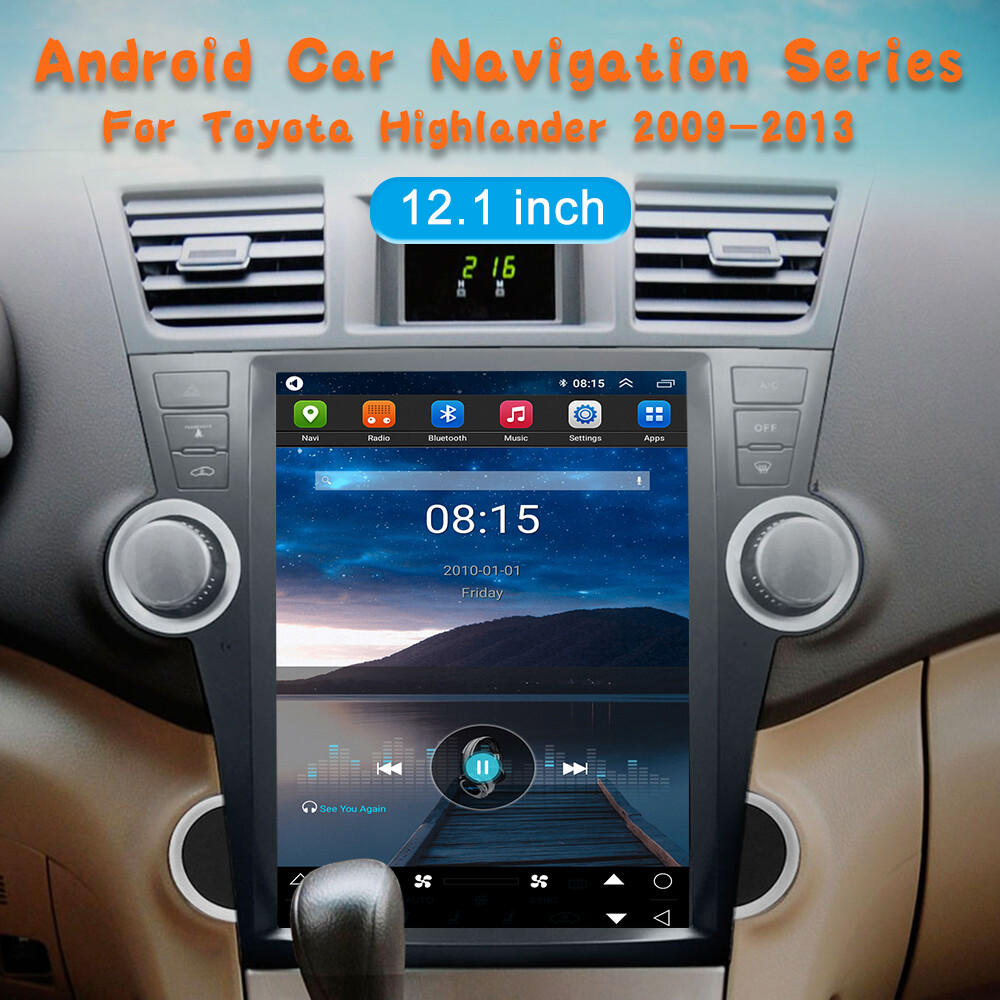 12.1″HD Car Video Player for Toyota Highlander 2009-2013 BT Music GPS WiFi DSP