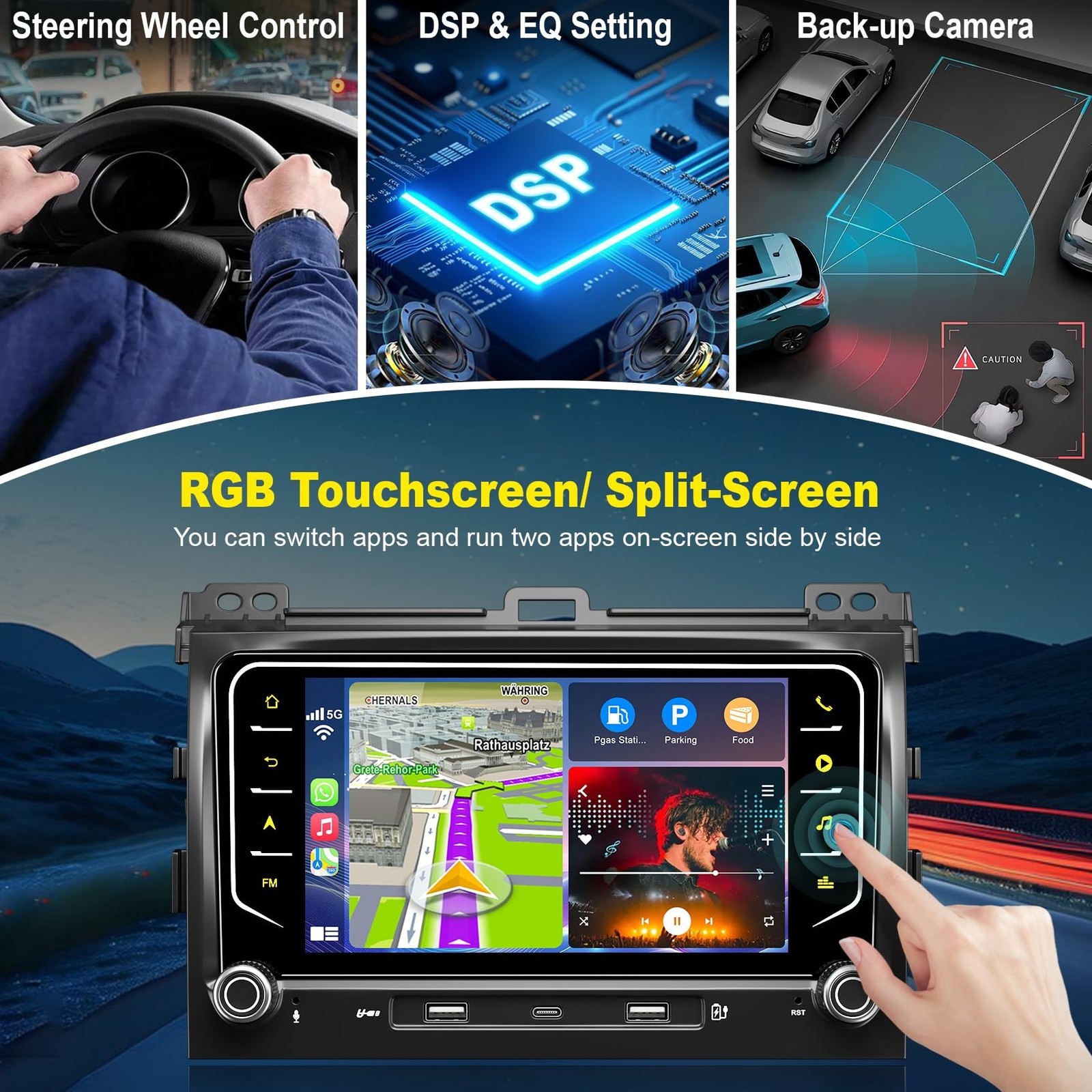 Android 15 4G+64G Car Radio for Toyota Land Cruiser Lexus GX 2002-2009, Suppo…
