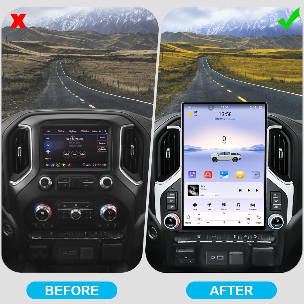 For Chevrolet Silverado GMC Sierra 2019-2022 Vertical Screen 2K 15.6″ GPS radio