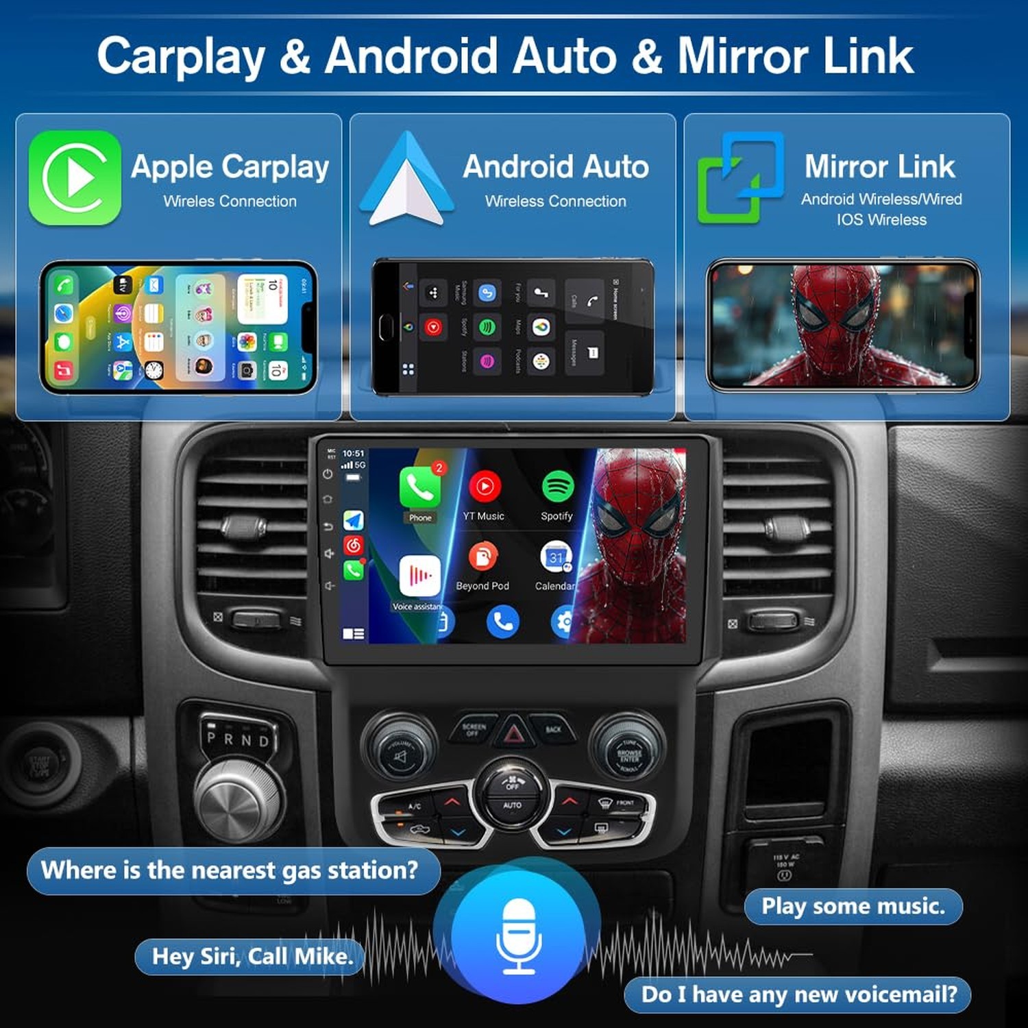 Car Radio Stereo for Dodge Ram 2013-2018 1500 2500 3500 Automatic AC Android …