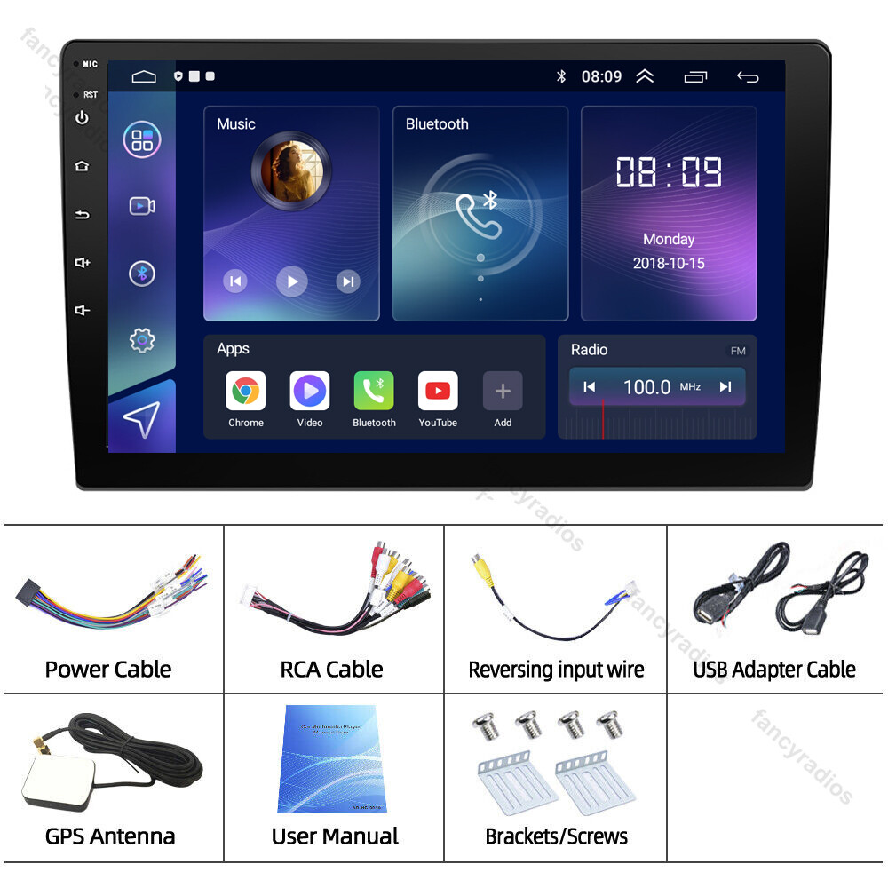 4G+64G 9″ Android 13 Apple CarPlay Double 2 DIN Car Stereo GPS Radio RDS BT WIFI