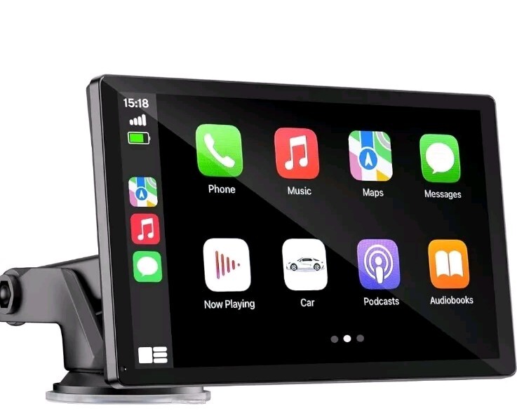 Wireless Carplay Touchscreen w/ 2.5K Dash Cam 9″ Portable Apple Carplay W/Backup