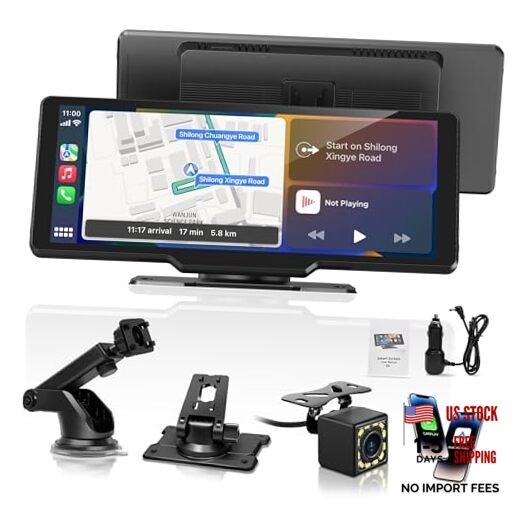 Portable Carplay Screen for Car, 10.26″ Wireless Carplay Car Stereo & 10.26inch