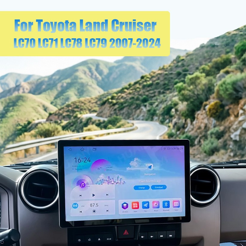 Tesla Style For Toyota Land Cruiser 07-24 LC70 LC71 LC78 LC79 Car Radio Stereo