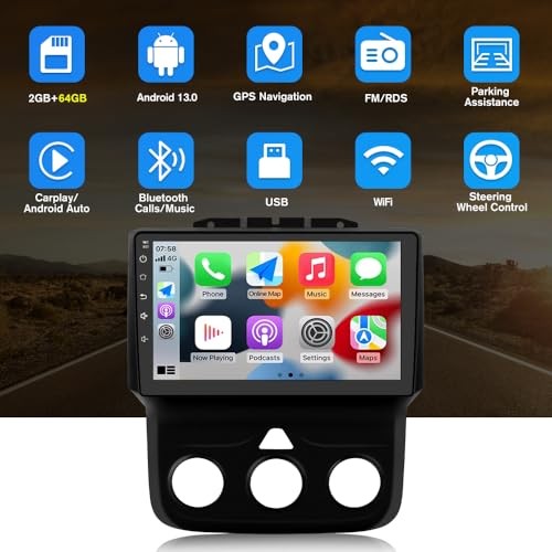 Android [2GB+64GB] Car Radio Stereo Upgrade for Dodge RAM 9″ 64GB