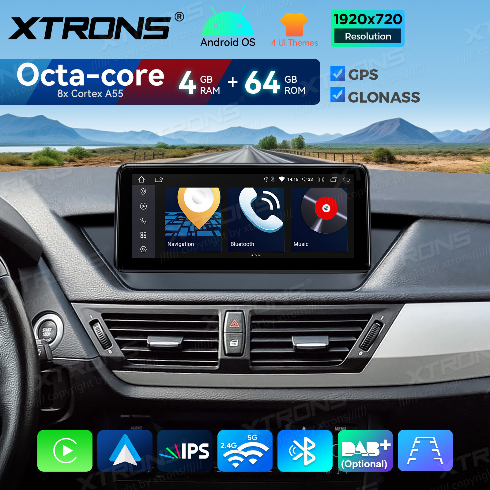 For BMW X1 E84 CarPlay Android14 Car Stereo Radio Wifi Navigation GPS 64G 10.25″