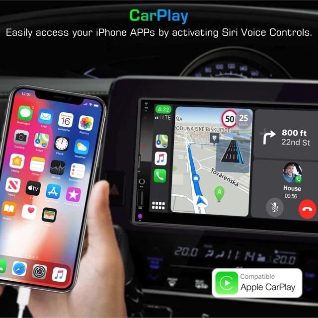 7 inch Touchscreen MP4 MP3 apple car play double din car stereo radio