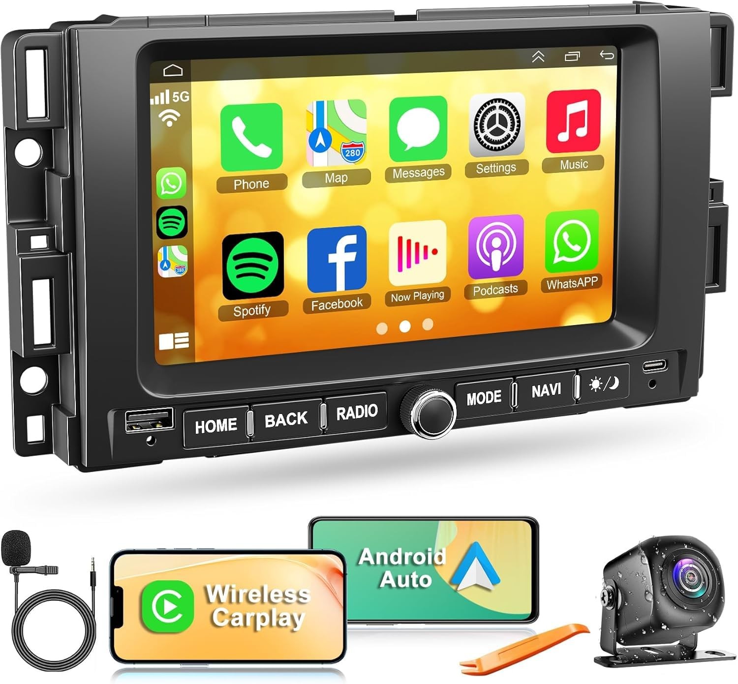 4G+64G Android 13 Car Radio for Chevy Silverado GMC Sierra Buick Enclave Yuko…