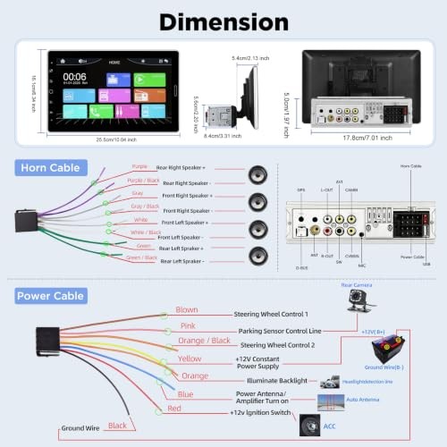 10 inch Single Din Car Stereo 10.1 Touchscreen Radio with CarPlay | Android