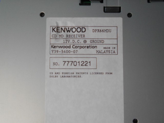 KENWOOD CD MD Audio Player DPX66MDU Compact Disc MiniDisc Player