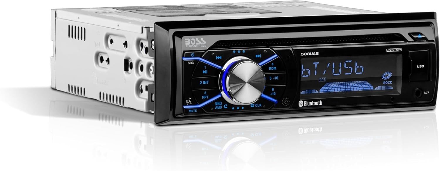 Explore Superior Audio with the 508UAB Bluetooth Car Stereo: CD, USB + Aux-in