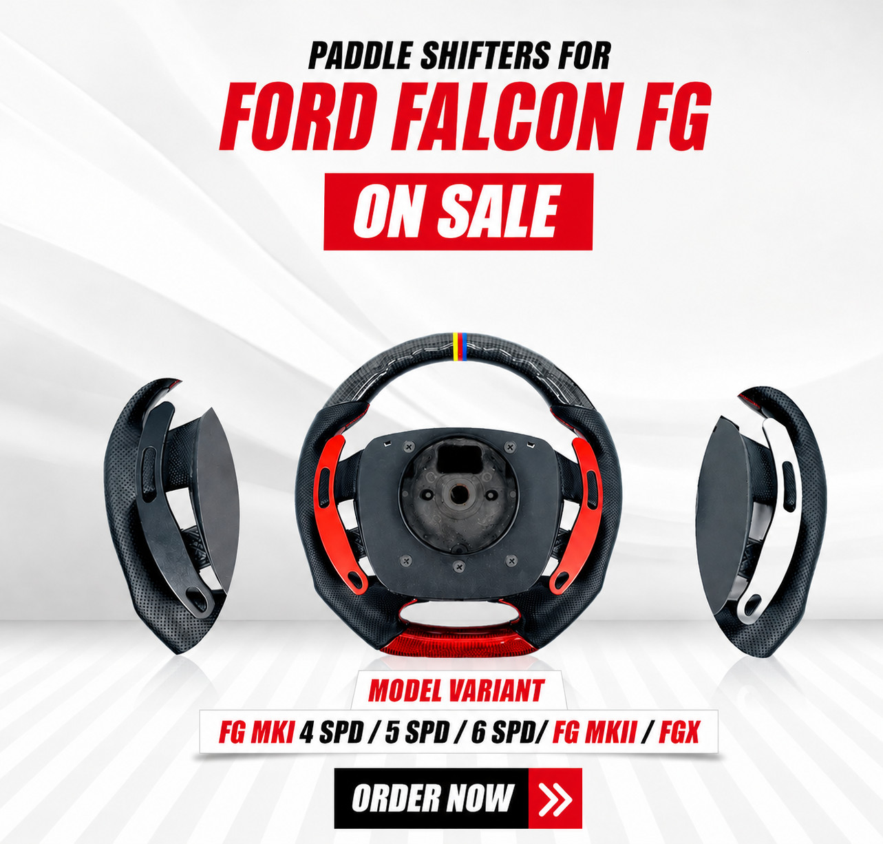 SILVER —Paddle Shifters For FORD Falcon FG MK1/MK2/FG-X (5SPD & 6SPD) 2008-2016