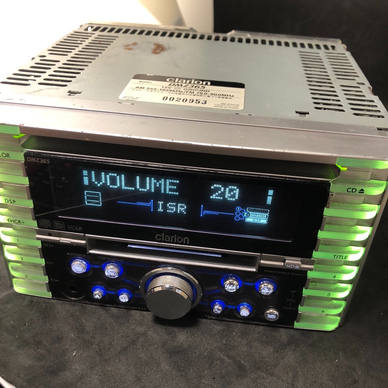 Clarion DMZ365 MD/CD player with car stereo harness working