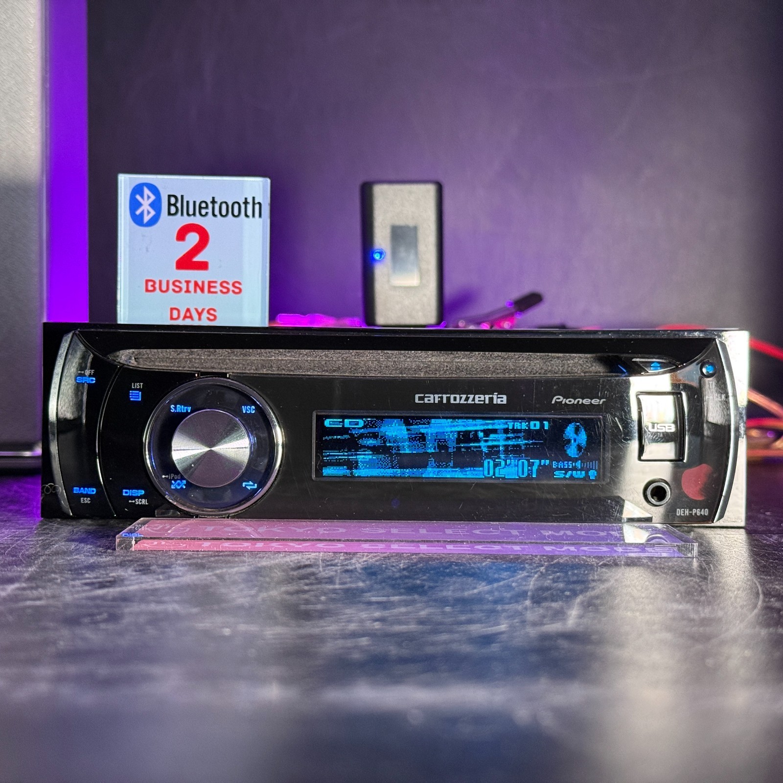Pioneer Carrozzeria DEH-P640 1DIN Car Audio CD USB Added Bluetooth Tested Stock