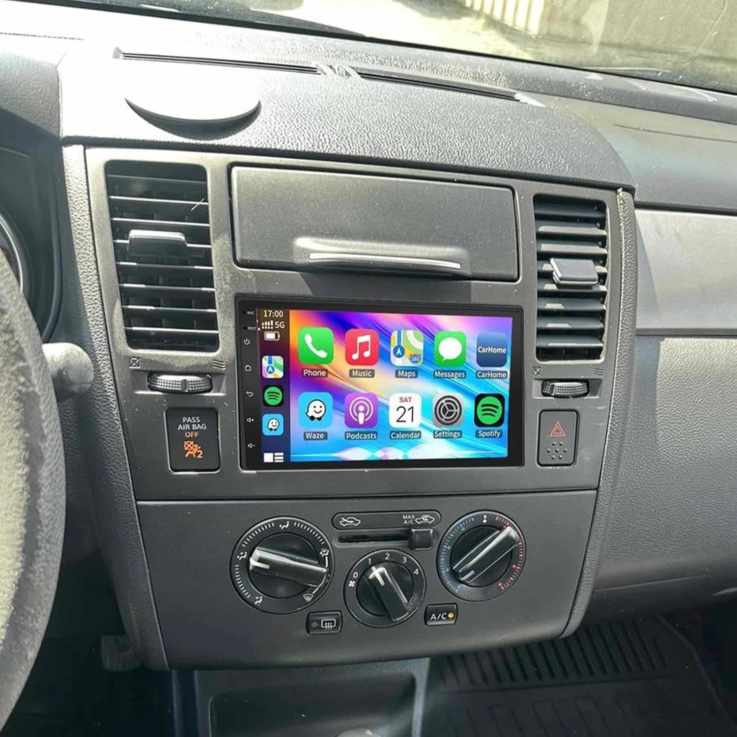 7″ Car Stereo Radio Carplay For 2007-2012 Nissan Sentra Android 13 GPS Navi SWC
