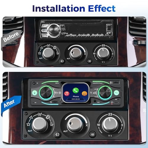 Single DIN Car Stereo with Touchscreen, Bluetooth Audio, Car Radio Receiver,