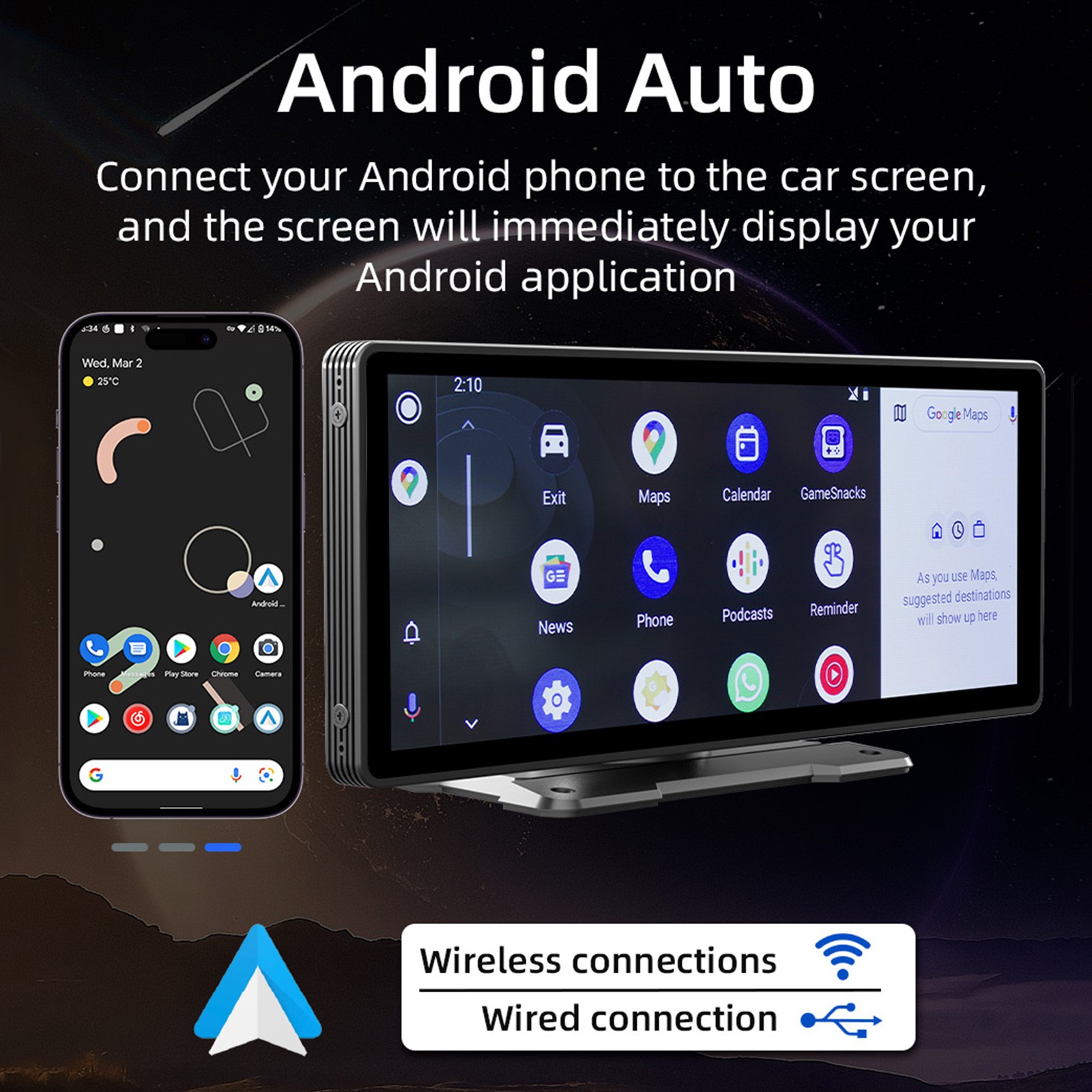 10.26″ Portable Bluetooth Car MP5 Player HD Large Screen Wireless Carplay Radio