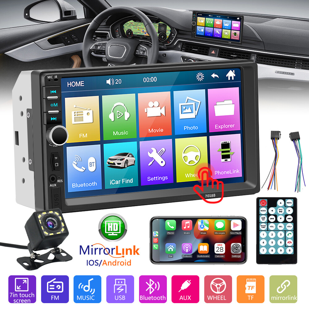 7”Radio Estereo De Pantalla Para Coche Carro Audio Tactil Double 2Din Bluetooth