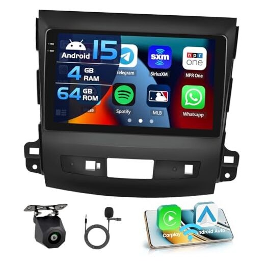 Radio for Mitsubishi Outlander 2007-2013 Android 15 CarPlay Car Stereo 4+64G