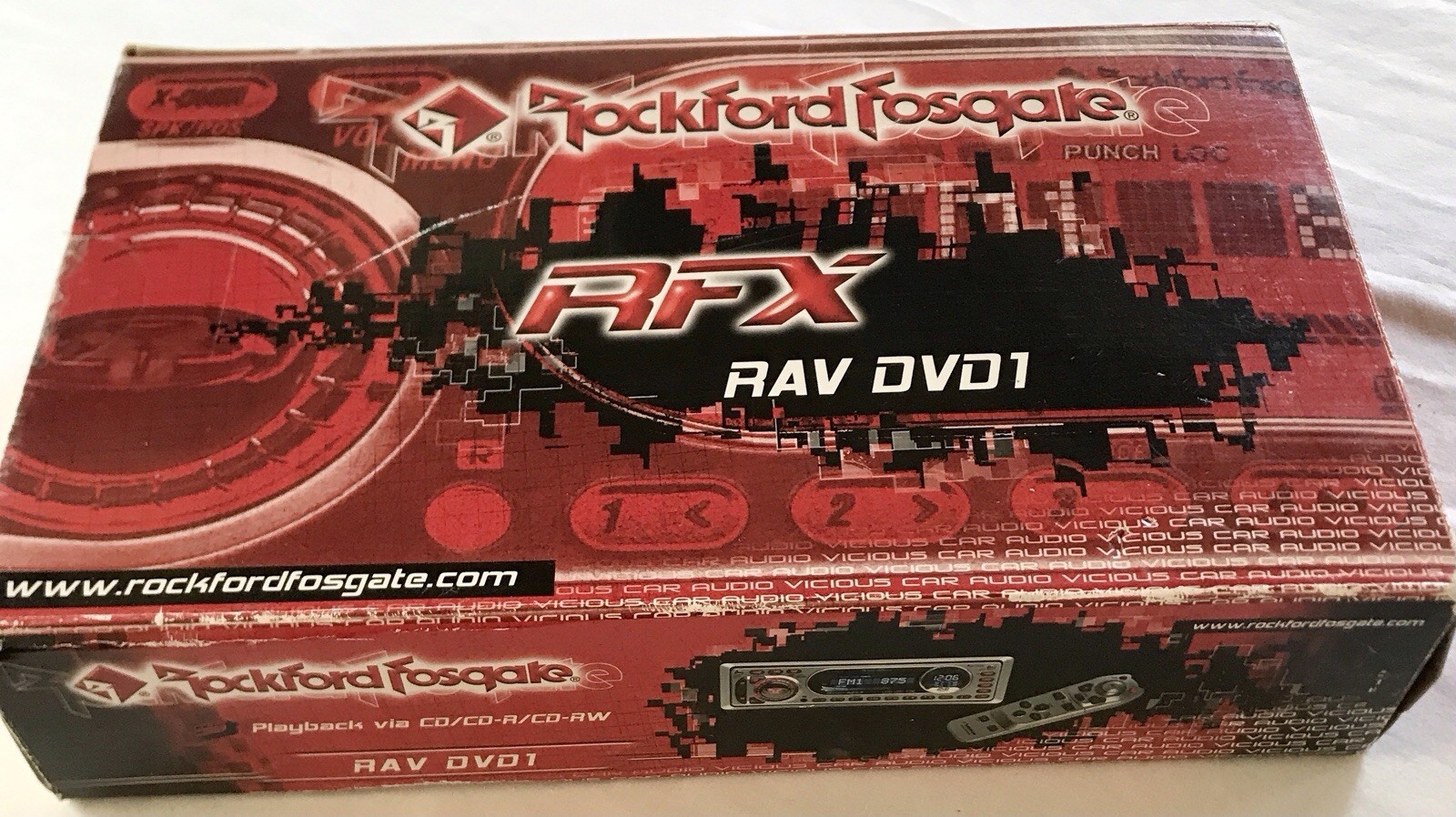 Rockford Fosgate RFX RAV DVD1 car audio/video system. new in box