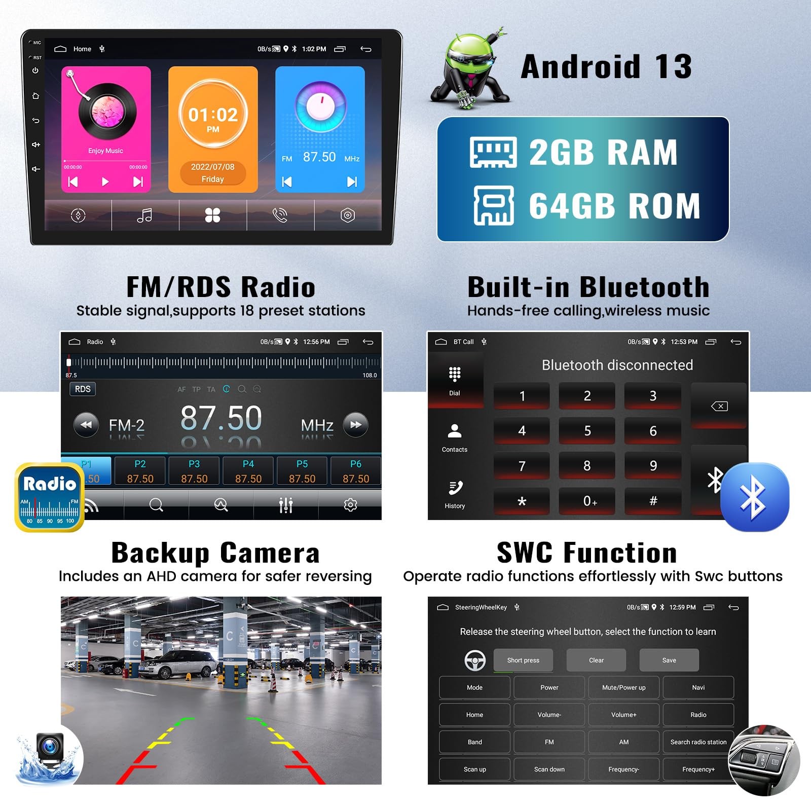 Zomolither 4-Core+64G for Hyundai Sonata Android 13 Stereo