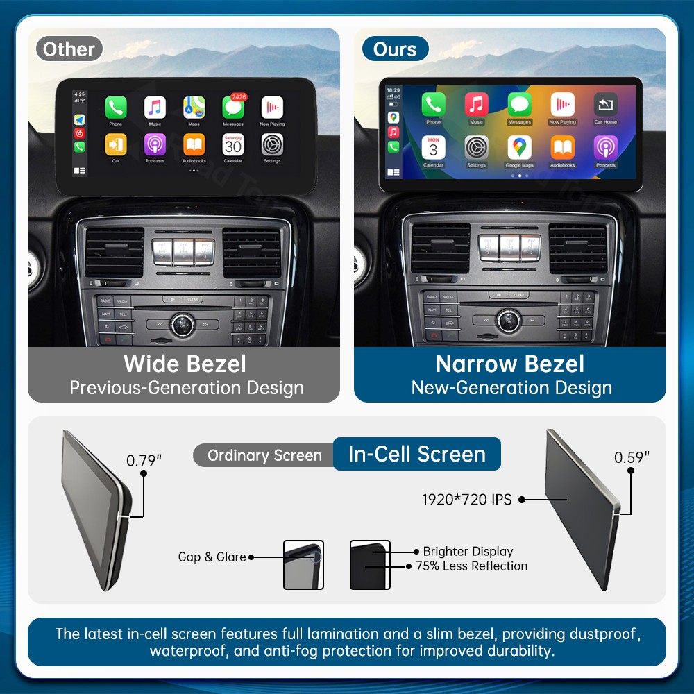 12.3′ Wireless CarPlay Multimedia TouchScreen For Benz G G550 W463 G500 NTG4.5/5