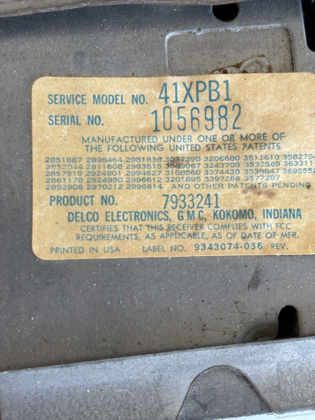 Vintage Delco 7282590-B AM Car Auto Radio 1963 1964 Chevy Untested GM