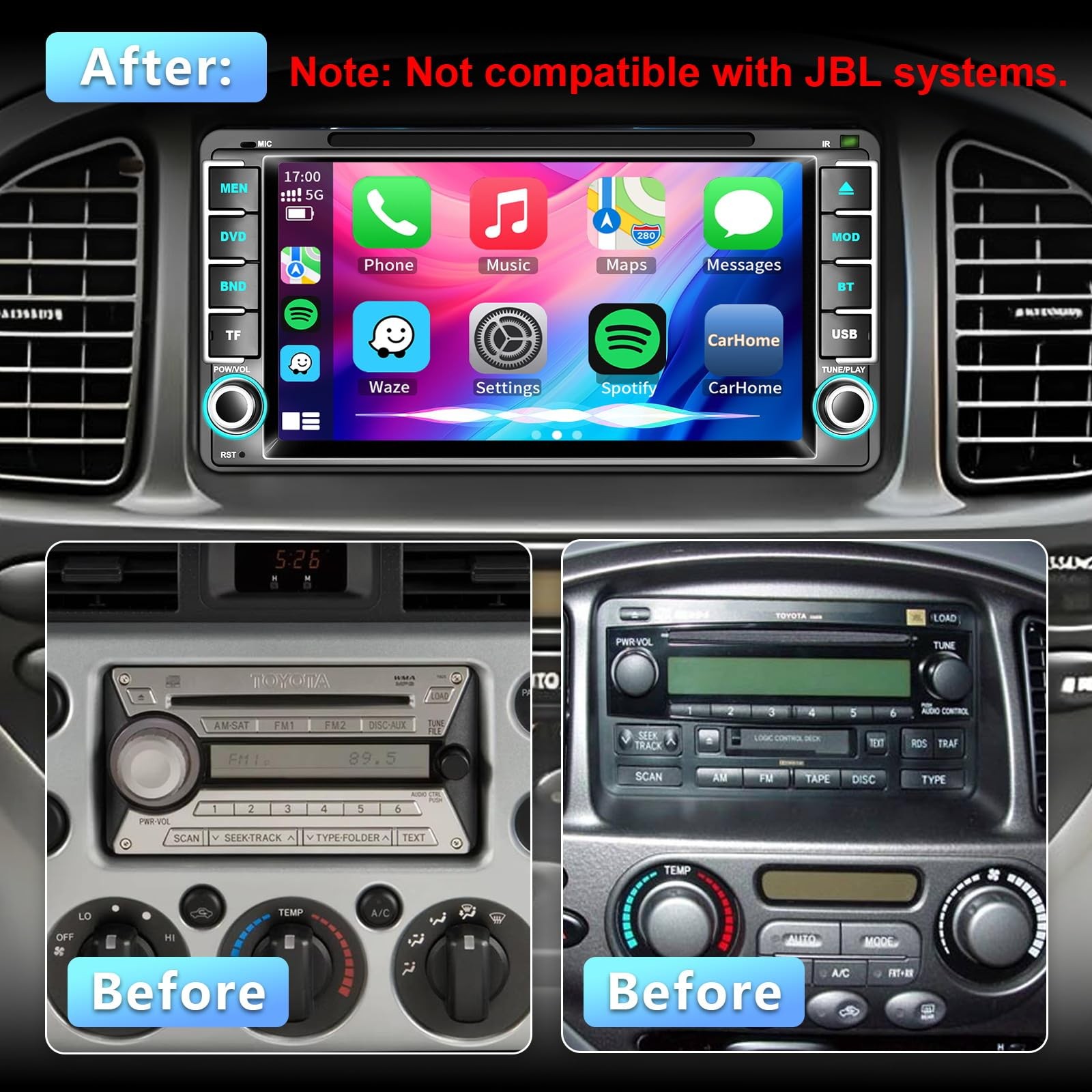 Plug & Play Car Radio CD/DVD for Toyota 4Runner, Tundra, Sequoia 2003-2009