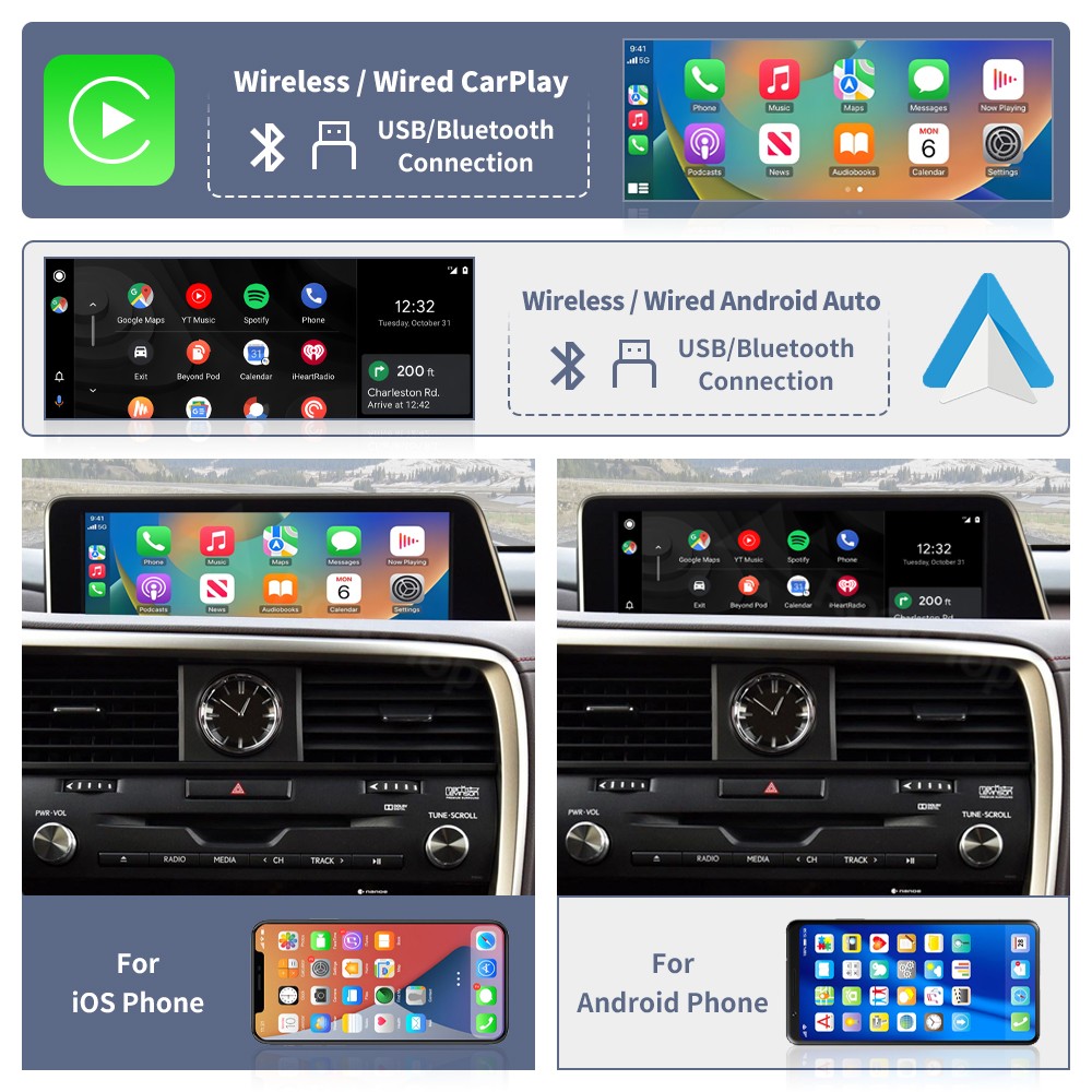 Wireless Carplay Android Auto Module For Lexus RX 2016-2019 Mirror Link AirPlay