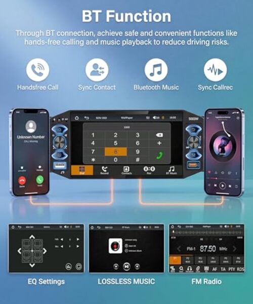 5 Inch Single Din Car Stereo MP5 Multimedia Player with Wireless Carplay