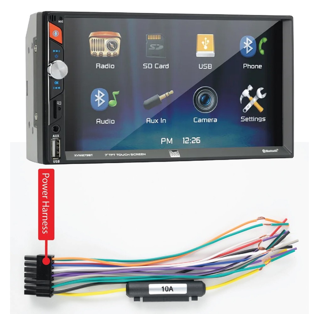 XVM279SPK2 7″ Bluetooth AM/FM Radio Car Stereo for 1994-1997 Chevy S-10 Pickup