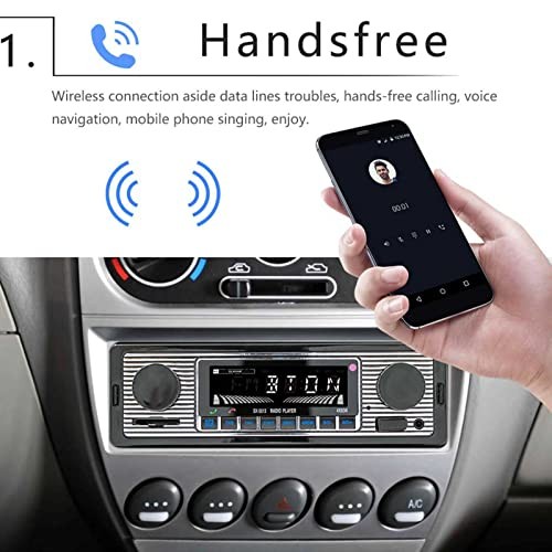 Bluetooth Car Stereo with USB AUX Inputs, Car Radio MP3 Player, Hands Calling