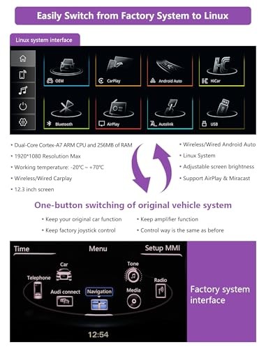 12.3 inch Touchscreen Wireless CarPlay Android Auto Multimedia Car Radio