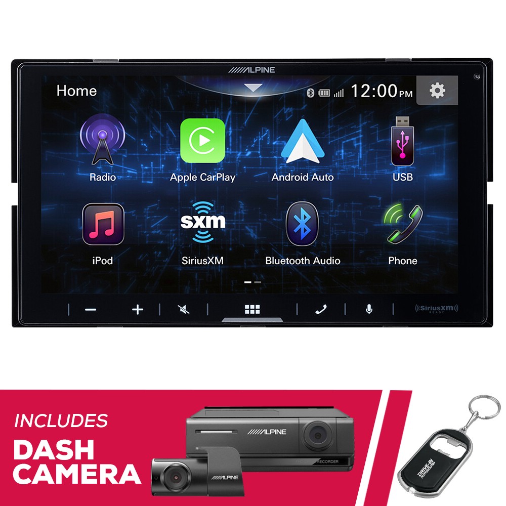 Alpine iLX-W670 7″ Shallow-Chassis Multimedia w/ DVR-C320R Dash Camera